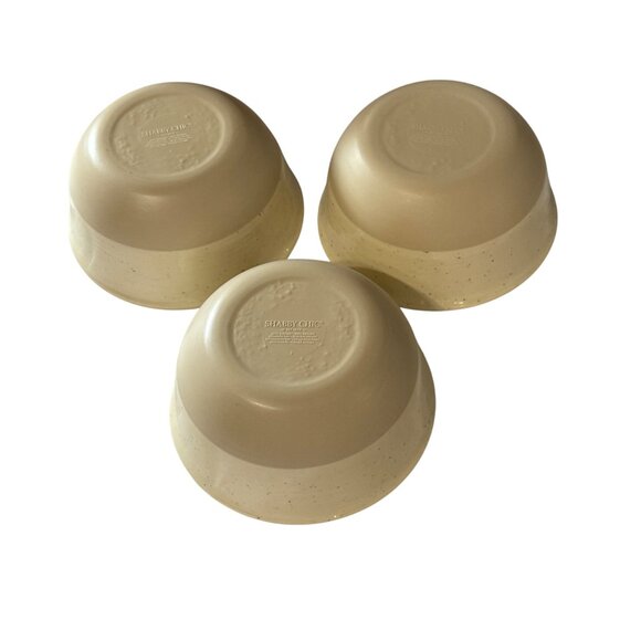 Shabby Chic Brand set of 3 Melamine 2 tone 6 “ bowls #2. 3, 4 not microwave safe - Picture 3 of 6
